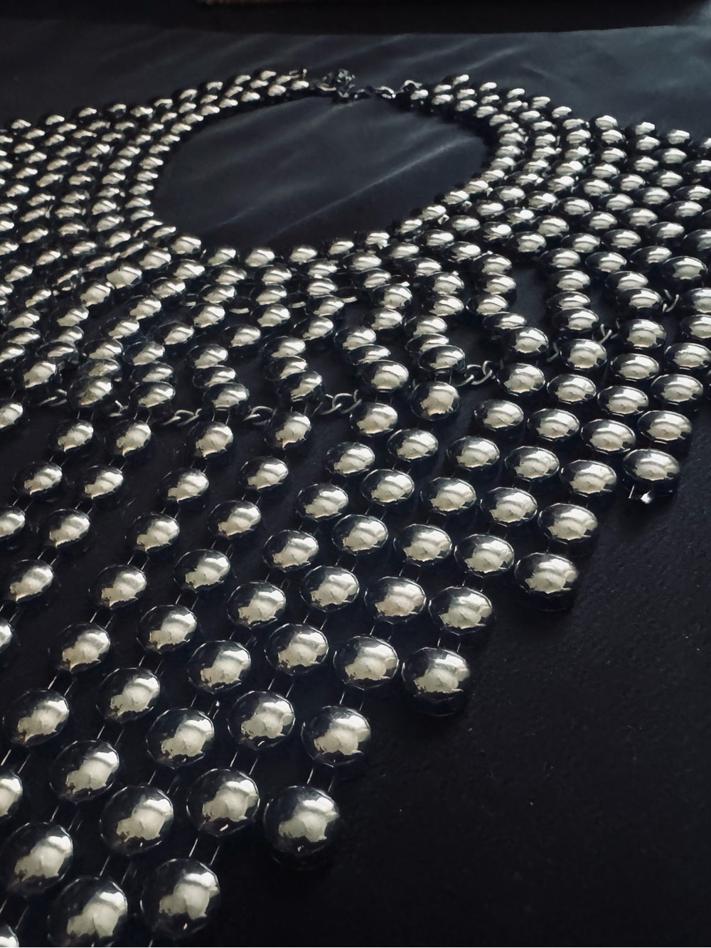 Statement Gunmetal Bib Necklace